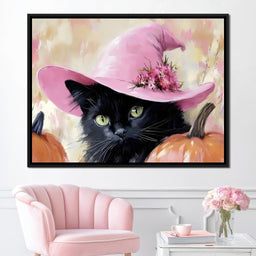 Bewitched Black Cat Pumpkin - NicheCanvas