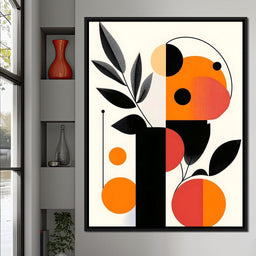 Mid Century Citrus Geometry - NicheCanvas