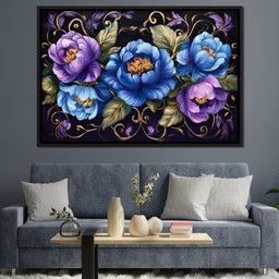 Midnight Floral Symphony - NicheCanvas