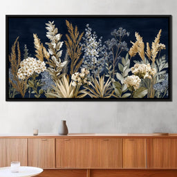 Midnight Botanical Bouquet - NicheCanvas