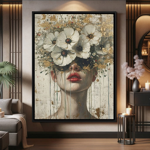 Golden Petal Masquerade Canvas Print