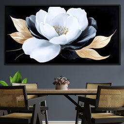 White Petals Night Blossom - NicheCanvas