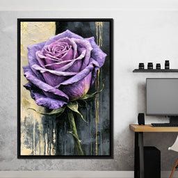 Midnight Petals Against Gilded Shadows - NicheCanvas