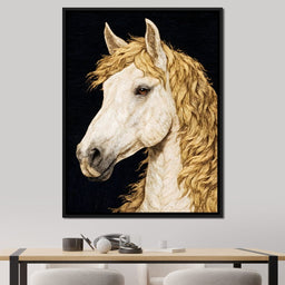 Golden Mane Horse Portrait - NicheCanvas