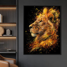 Majestic Lion Firestorm Portrait - NicheCanvas
