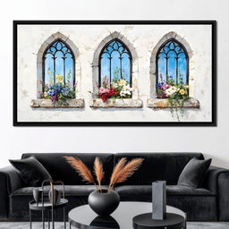 Floral Elegance Through Arches - NicheCanvas