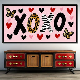 Wild Love XOXO Hearts Safari Style - NicheCanvas