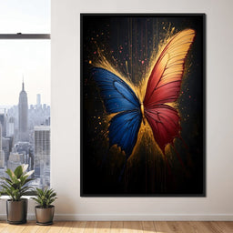 Red & Blue Butterfly - NicheCanvas