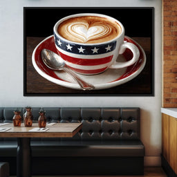 Patriotic Latte Heart Cup - NicheCanvas