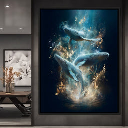 Melodic Tides of Dancing Whales - NicheCanvas