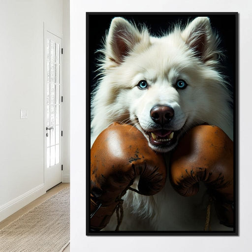 Samoyed Pugilist Canvas Print