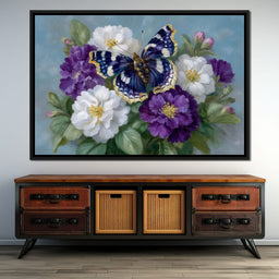 Sapphire Butterfly Bouquet - NicheCanvas
