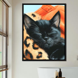 Dreamy Feline Slumber Bliss - NicheCanvas