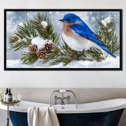 Snowy Bluebird Tranquility - NicheCanvas