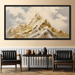 Golden Alpine Majesty Peaks - NicheCanvas