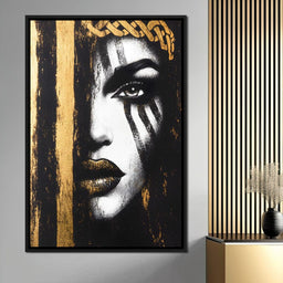 Golden Gaze Enigma Portrait - NicheCanvas