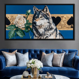 Wolf Regal Ivory Rose Saga - NicheCanvas