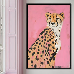 Cheetah Safari Elegance on Pink - NicheCanvas
