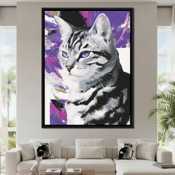 Violet Eyed Feline Muse - NicheCanvas
