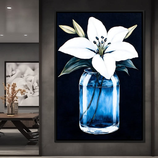 Petals In Glass Reflection Canvas Print