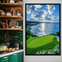 Oceanfront Green Serenity - NicheCanvas