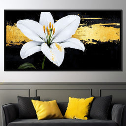 Golden Elegance Lily Blossom - NicheCanvas