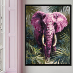 Magenta Elephant Jungle Glory - NicheCanvas