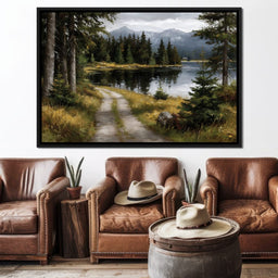 Alpine Lake Forest Pathway - NicheCanvas