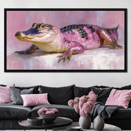 Pink Gator Lounge Portrait - NicheCanvas