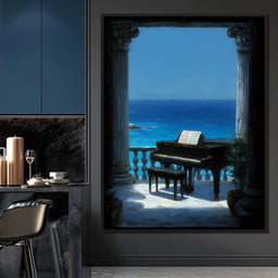 Seaside Sonata Grand Piano View - NicheCanvas