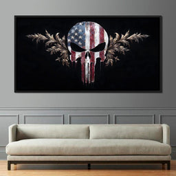 Stars Stripes Resolute Skull - NicheCanvas