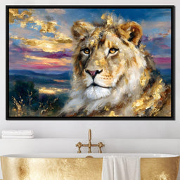 Golden Lioness Sunset Majesty - NicheCanvas
