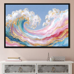 Golden Waves of Pastel Dreams - NicheCanvas