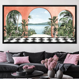 Mediterranean Tropical Vista - NicheCanvas