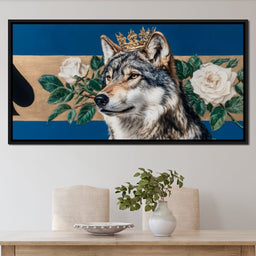 Golden Crowned Wolf Majesty - NicheCanvas