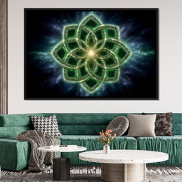 Celestial Emerald Knot Bloom - NicheCanvas