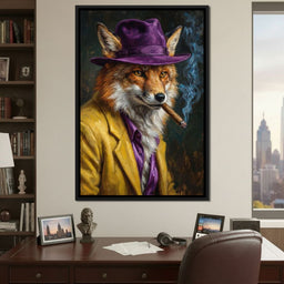 Gentleman Fox Smoking Cigar - NicheCanvas