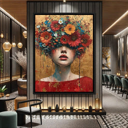 Bloomed Silence in Gold - NicheCanvas