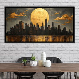 Golden Reflections Skyline - NicheCanvas