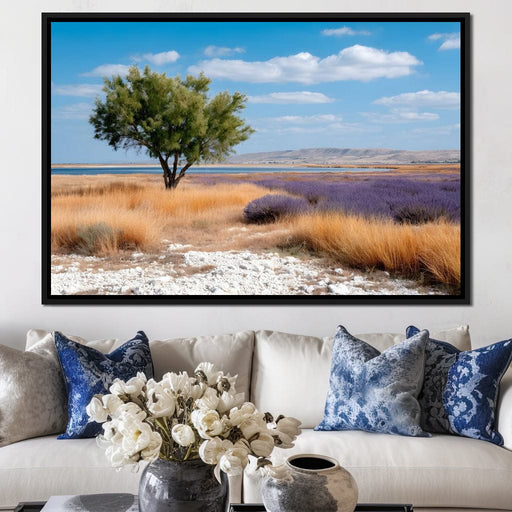 Solitary Tree Salt Marsh Sky Canvas Print