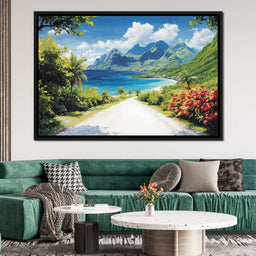 Ocean Path to Tranquil Peaks - NicheCanvas