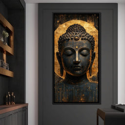 Golden Tranquil Buddha Portrait - NicheCanvas