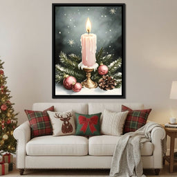 Winter Candlelight Glow - NicheCanvas