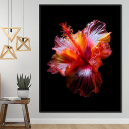 Radiant Hibiscus Petal Flame - NicheCanvas