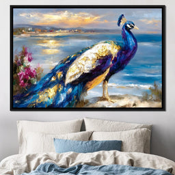 Coastal Peacock Golden Glow - Neal Hackett - NicheCanvas
