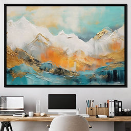 Golden Peaks Dawn Mountain Escape - NicheCanvas