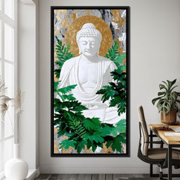 Golden Halo Buddha Garden - NicheCanvas