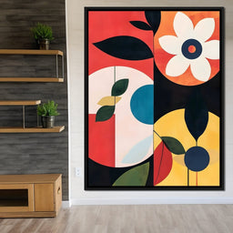 Modern Geo Floral Sunrise Radiance - NicheCanvas