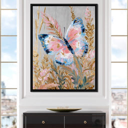 Abstract Golden Butterfly Garden - NicheCanvas