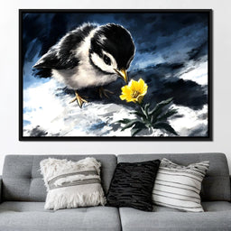 Chick Ponders Golden Bloom - NicheCanvas